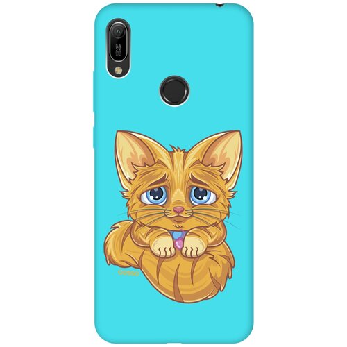 фото Ультратонкая защитная накладка soft touch для huawei y6 (2019) / honor 8a с принтом "crying cat" мятная gosso