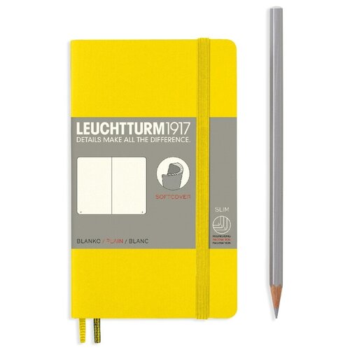 Блокнот Leuchtturm Pocket A6 61л без линовки мягкая обложка Лимонный