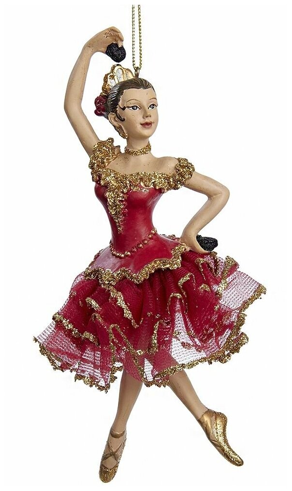 Ёлочная игрушка испанский танец С кастаньетами, полистоун, 15 см, Kurts Adler C7167