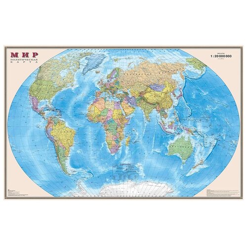 DMB Интерактивная политическая карта Мира 1:20 в тубусе, ОСН1234846, 156 × 101 см