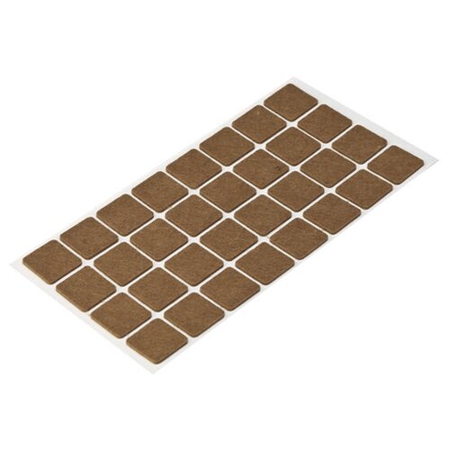 Подпятник войлочный 2х2 cм (40шт) самоклеящийся, цвет коричневый, Турция