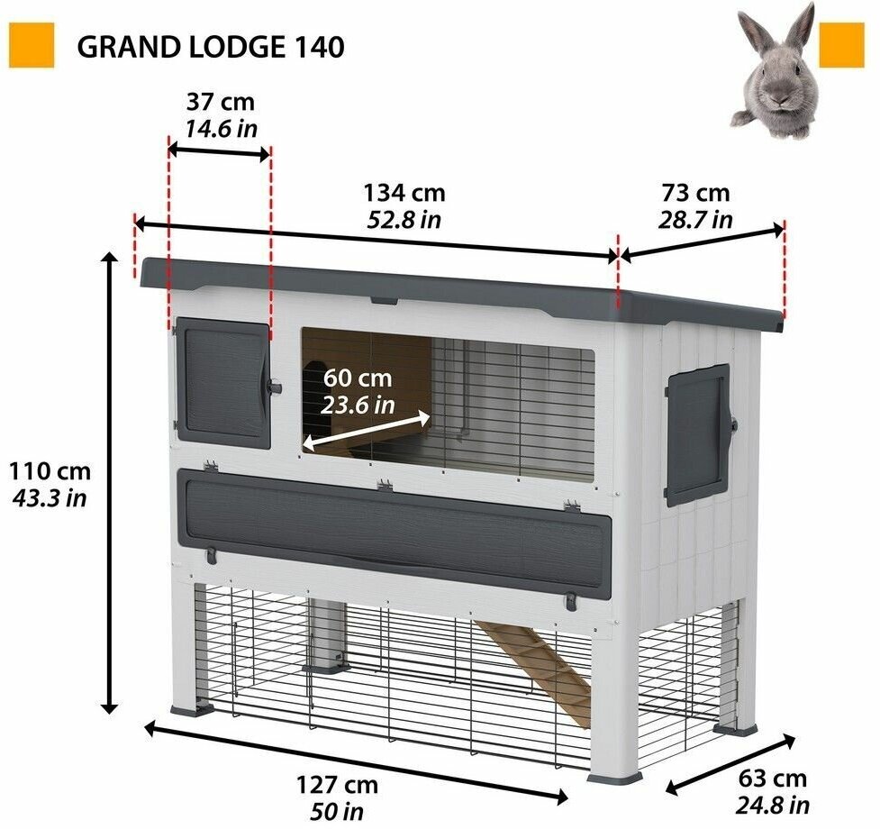 Ferplast клетка GRAND LODGE 120 PLUS, серая (115х73х117 см) - фото №14