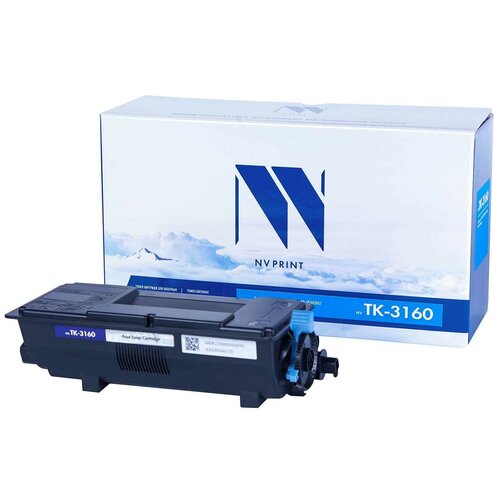 Картридж NV Print TK-3160 (Без чипа) для Kyocera P3045dn/P3050dn/P3055dn/P3060dn (12.5К)(1T02T90NL1)(NV-TK3160NC) фотобарабан nv print nv dk 3190 для ecosys p3050dn p3055dn p3060dn 500000стр черный