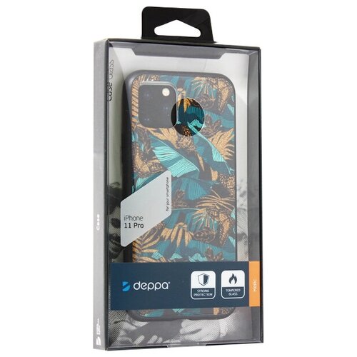 фото Чехол-накладка закаленное стекло deppa glass case d-87254 для iphone 11 pro (5.8") 2.0мм джунгли