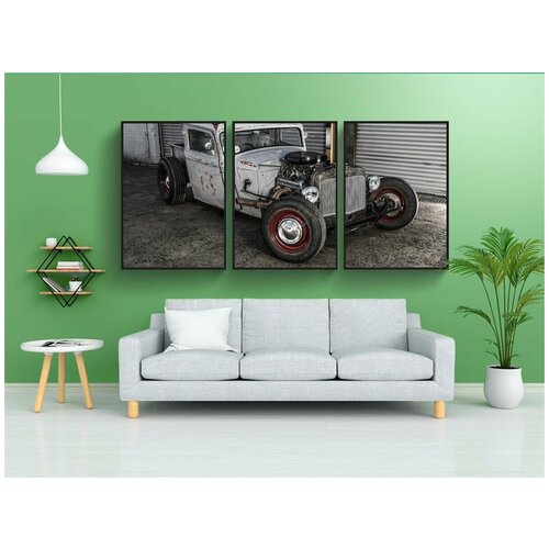 фото Набор модулных постеров для интерьера "транспортное средство, крысиный стержень, hot rod" 60x90 см. в тубусе, без рамки lotsprints