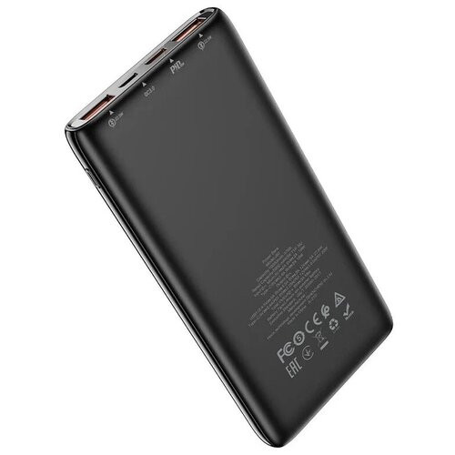 портативный аккумулятор power bank digma dgpf10a 10000mah qc3 0 pd3 0 22 5w 5a 2xusb a usb c черный dgpf10a22pbk Портативный аккумулятор HOCO J80 Premium 22.5W, 3A, 10000 мА⋅ч, черный, светодиодный индикатор