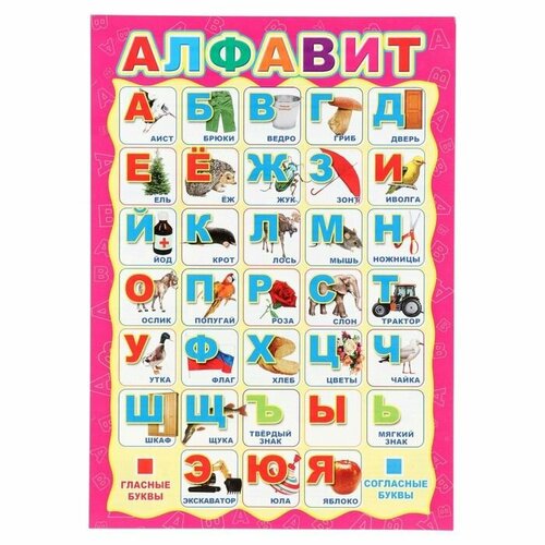 Плакат Алфавит в упаковке с европодвесом, А4