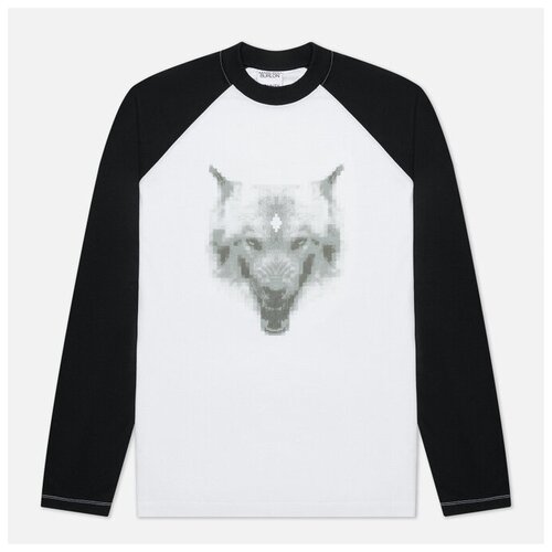 фото Мужской лонгслив marcelo burlon cross wolf baseball белый , размер s