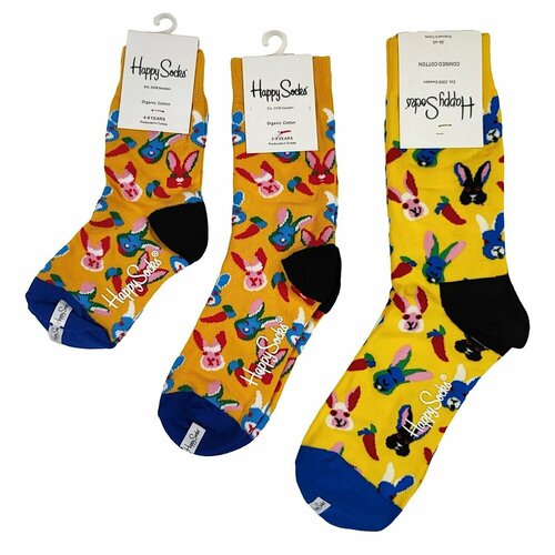 Носки Happy Socks, размер 36-40, розовый, оранжевый, желтый носки happy socks 3 пары размер 36 40 красный желтый оранжевый розовый черный мультиколор