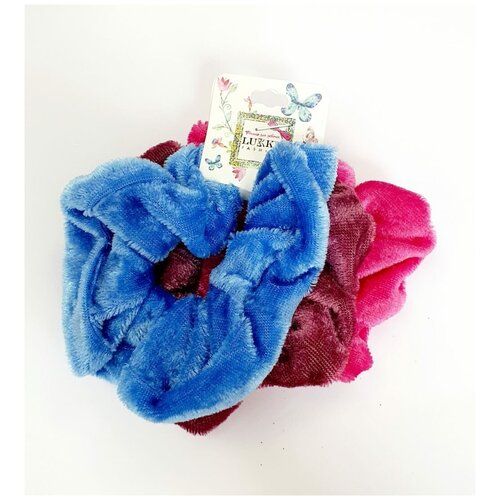 фото Резинки lukky fashion, 3 штуки, цвет: голубой, лиловый, фуксия