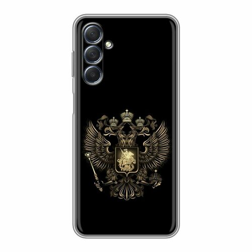 Дизайнерский силиконовый чехол для Самсунг М54 / Samsung Galaxy M54 герб России золотой