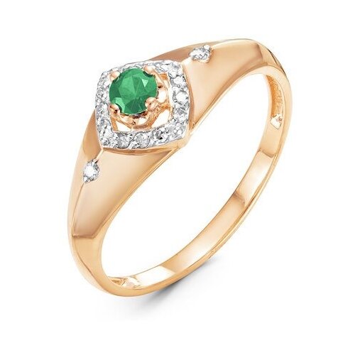 фото Золотое кольцо кюз del'ta dбр310946 с бриллиантом и изумрудом diamant-online