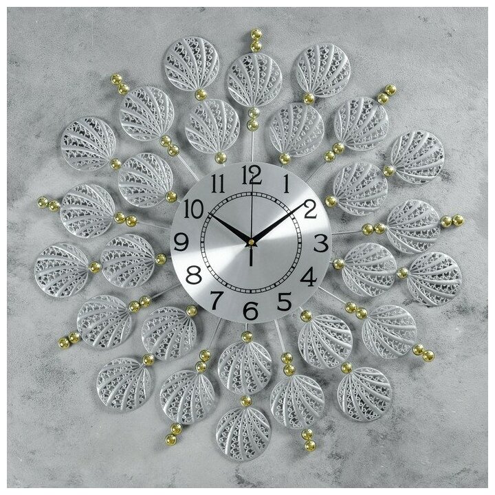 Часы настенные, серия: Ажур, "Ракушки", d=59 см, циферблат 22 см 4388694