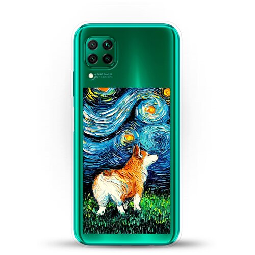 фото Силиконовый чехол корги ван гога на huawei p40 lite andy & paul