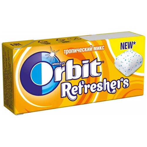 фото Жевательная резинка orbit refreshers тропический вкус,без сахара, 16г 5 шт.