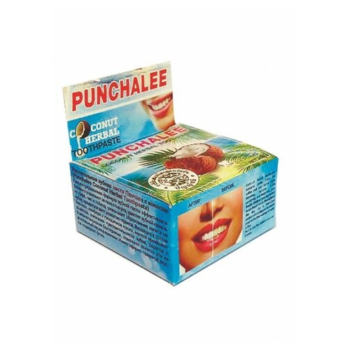 Зубная паста Punchalee Coconut Herbal, 25 мл, 25 г, белый