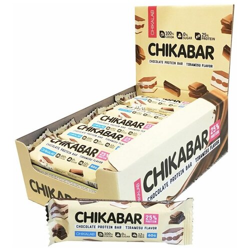 фото Chikalab chocolate protein bar (60 г) (вкус: клубника со сливками) протеиновые батончики в шоколаде