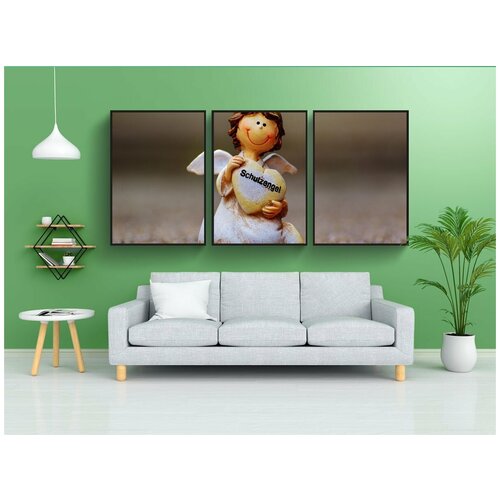 фото Набор модулных постеров для интерьера "ангел-хранитель, ангел, милый" 60x90 см. в тубусе, без рамки lotsprints