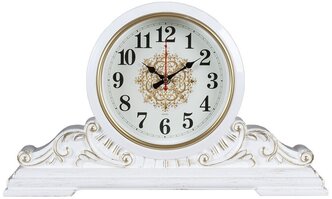Часы настольные 43х25 см, корпус белый с золотом "Классика" "Рубин" 4225-001 (10)