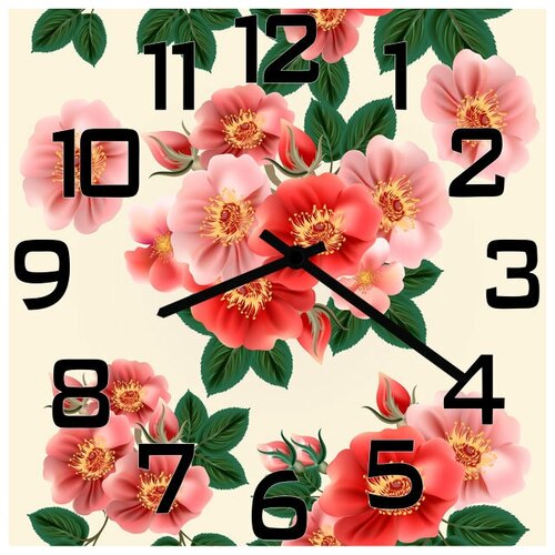 фото Svs настенные часы svs 3002774 красивые цветы