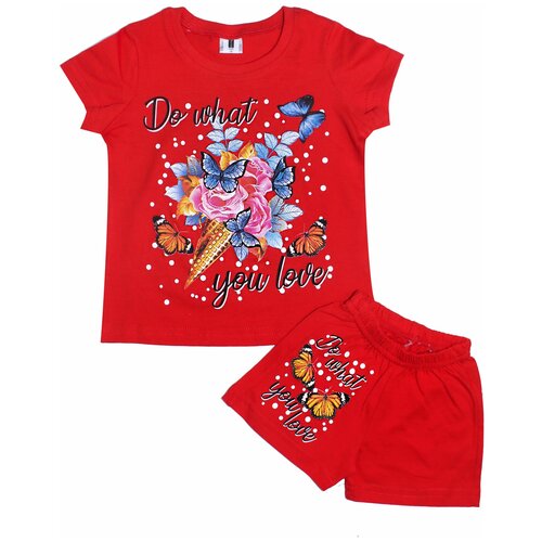 Комплект одежды MUXSI, футболка и шорты, классический стиль, размер 28/30, красный