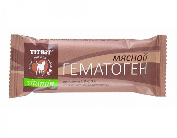 Титбит Гематоген мясной Vitamin, 1 штука