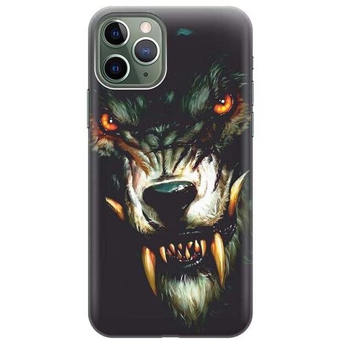 фото Ультратонкий силиконовый чехол-накладка для apple iphone 11 pro с принтом "злой оборотень" gosso