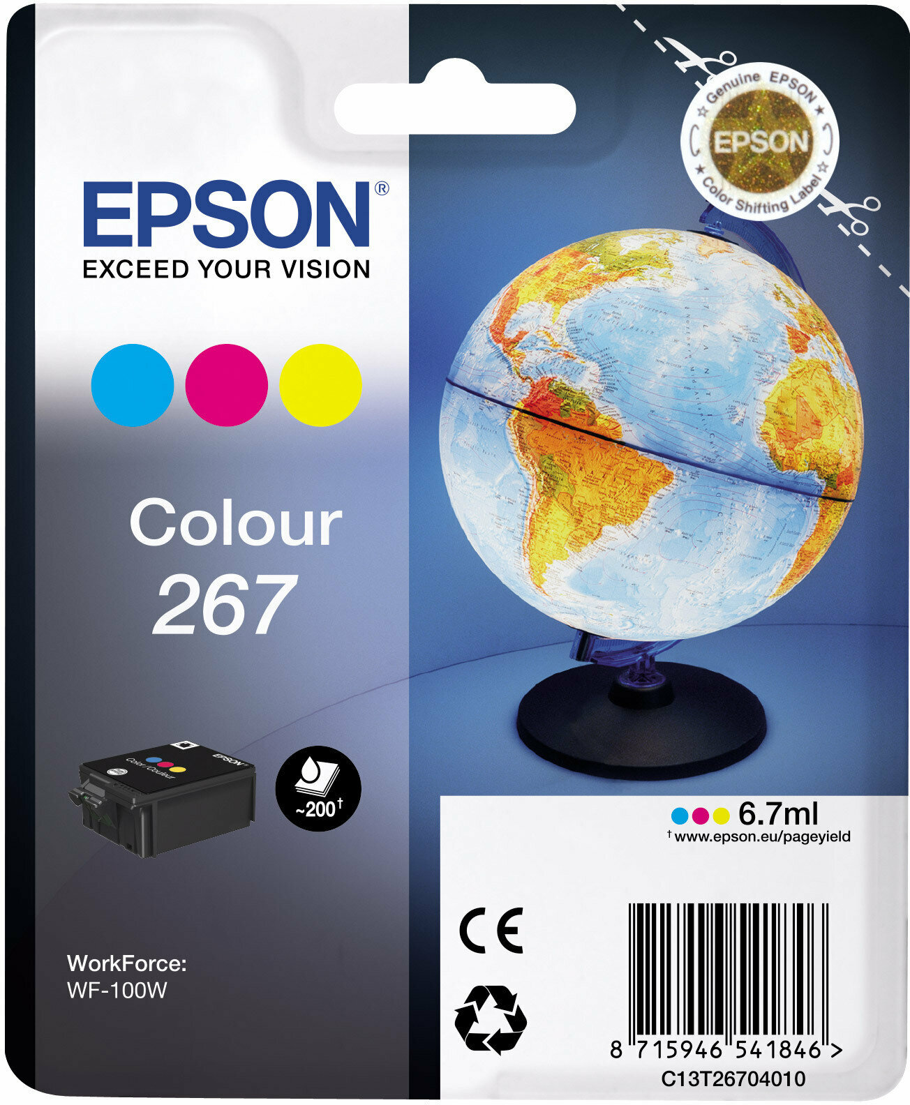 Картридж Epson T267 (C13T26704010), струйный