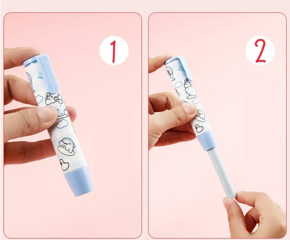 Ластик-карандаш Chenguang, выдвижная конструкция, пластик, синий — фото 1