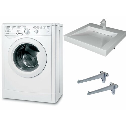 Стиральная машина под раковину Indesit IWUB 4085 и раковина Берта 55 над стиральной машиной 3585000₽