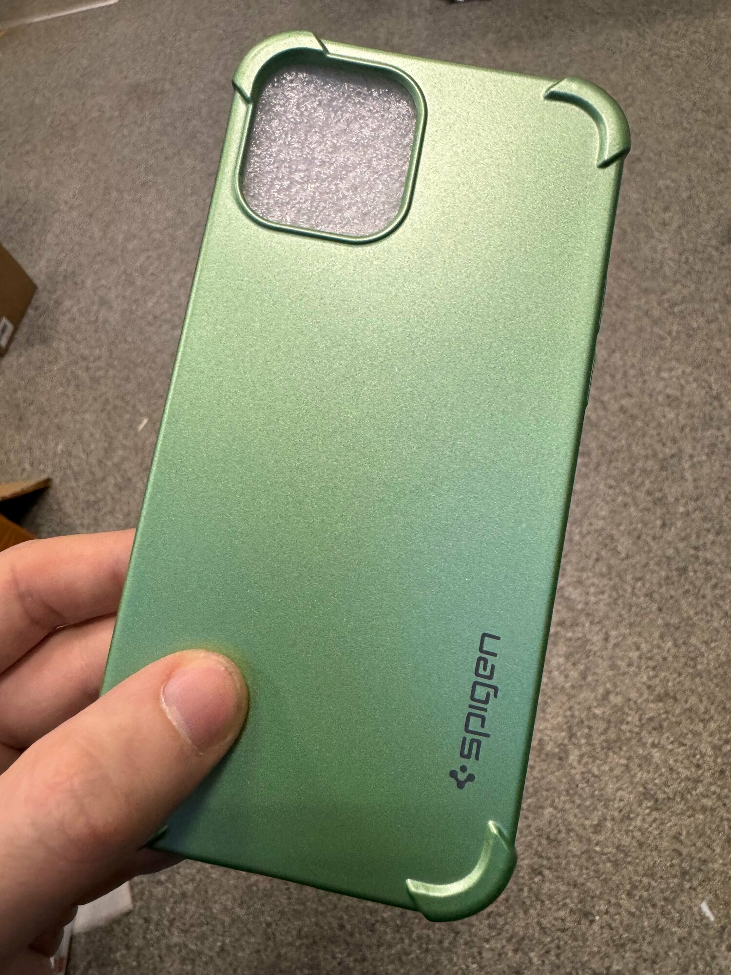 Чехол панель накладка бампер MyPads SPIGEN для iPhone 12 Pro (6.1) тонкая силиконовая крышка зеленая