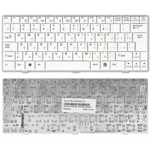 Клавиатура для MSI S1N-1UUS351-SA0 белая