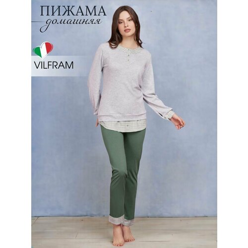 Пижама Vilfram, размер 48, зеленый, серый