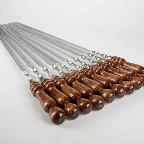 Шампуры с деревянной ручкой 10 шт Шашлычный набор Набор шампуров 40 см 1377₽