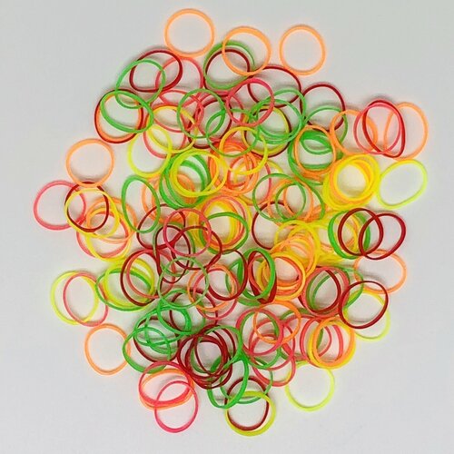 Силиконовые резинки разноцветные  для волос, 200шт