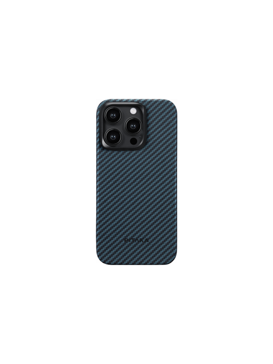 Чехол Pitaka MagEZ Case 4 для iPhone 15 Pro (6.1"), черно-синий, кевлар (арамид)