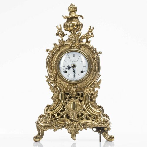 Часы каминные Imperial сплав бронзы золочение Farbel Италия 2000-2015 гг 91000₽