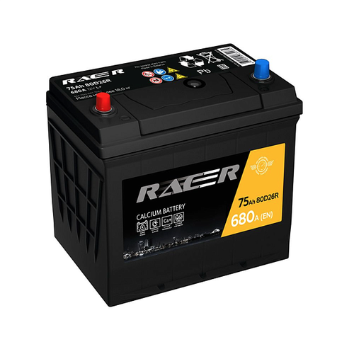 Аккумулятор автомобильный RACER GT D26R 75Ah 680A ПП 260х173х225 D26R 260x173x225 8900₽