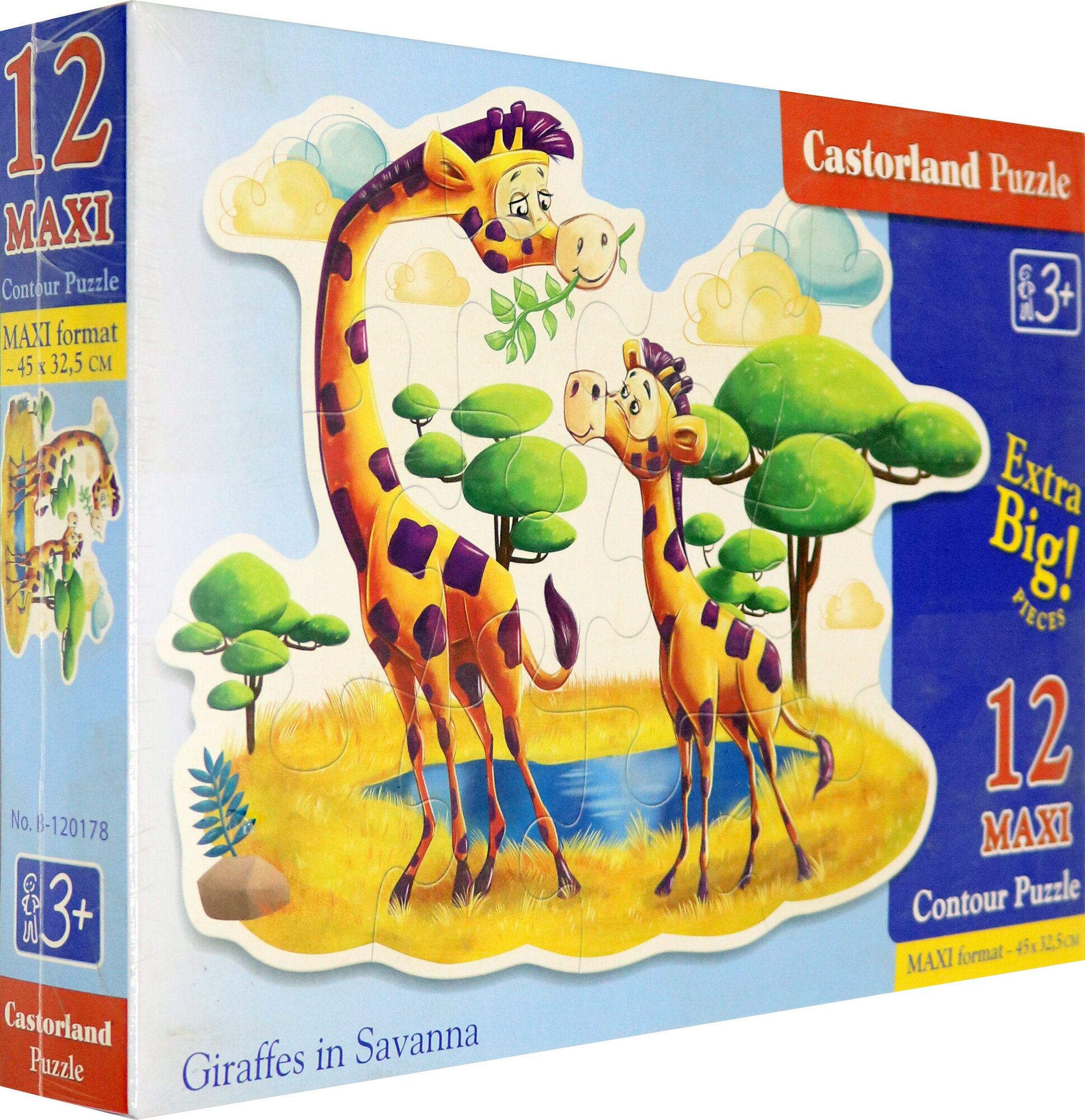 Puzzle-12 MAXI "Жирафы в Саванне" (В-120178 ) - фото №9