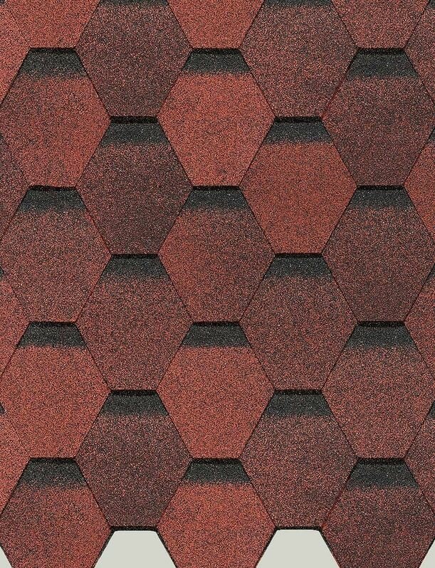 фото Гибкая черепица EUROPA, карат, Красный, 5 шт