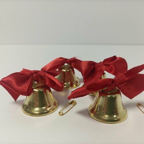 Колокольчик для выпускного 4 шт д-25мм с красной лентой и булавкой 419₽