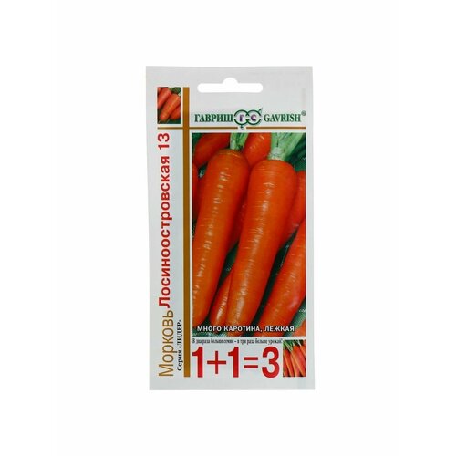 Семена Морковь 1+1 Лосиноостровская 13, 4,0 г морковь лосиноостровская 13 1 1 3 семена