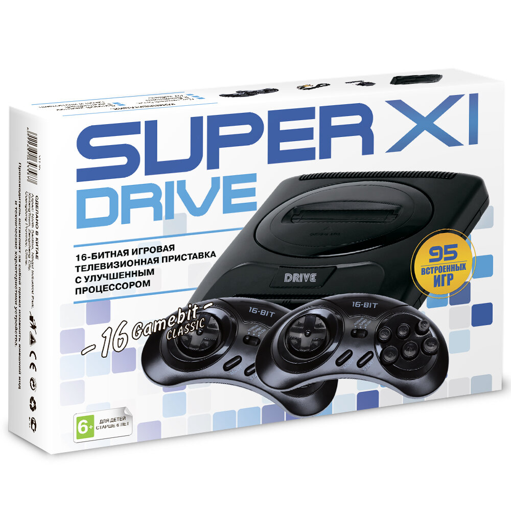 Игровая Приставка Sega Super Drive 11 (95в1) Черная-Классика