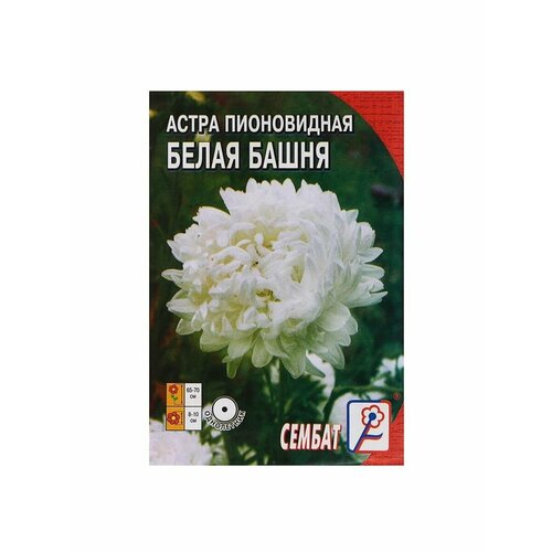 Семена цветов Астра пионовидная, белая, 0, 2 г семена цветов астра пионовидная королева в красном 0 2 г 1 упаковка