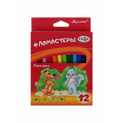 Фломастеры 12 цветов,