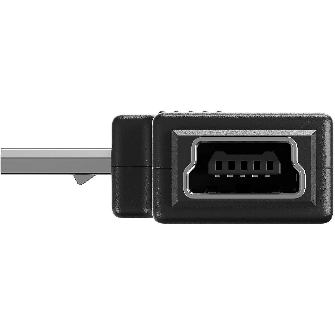 Адаптер переходник угловой GSMIN RT-81 micro-USB (M) - mini-USB (F) (Черный) — фото 1