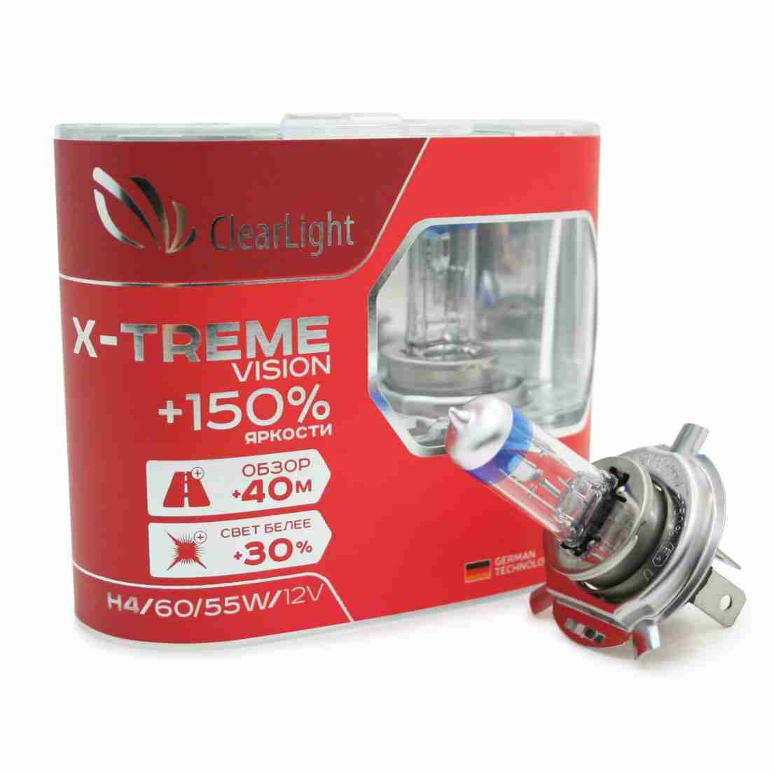 Лампа H4(Clearlight)12V-60/55W X-treme Vision +150% Light (компл., 2 шт.) - фото №5