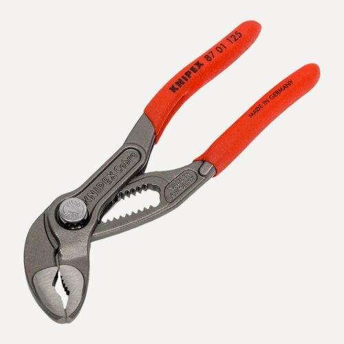 Изображение товара Переставные клещи Knipex Cobra, 27 мм (1"), 125 мм, серые, 1К ручки, KN-8701125SB