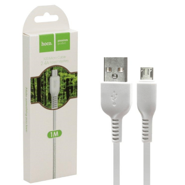 Кабель USB Micro USB HOCO X20 1M 2.4A белый