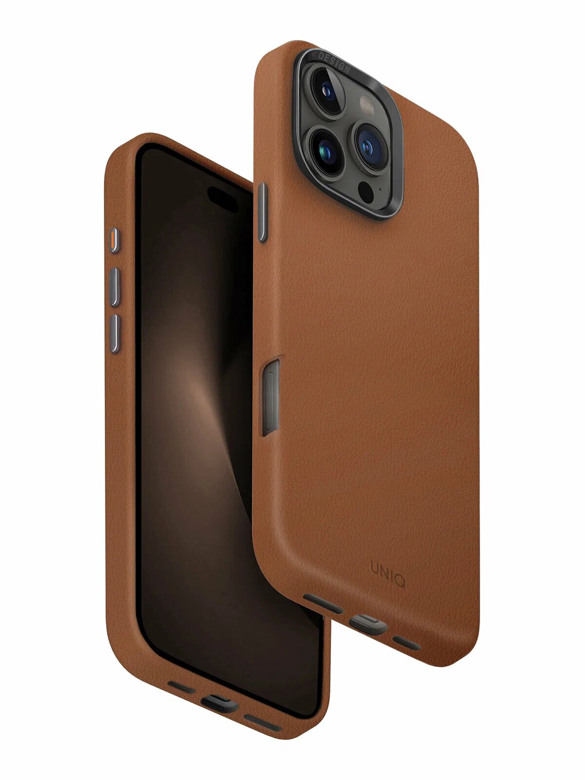Кожаный чехол Uniq для iPhone 16 Pro 6.3" Lyden MagClick Charging (Magsafe) CARAMEL — фото 1